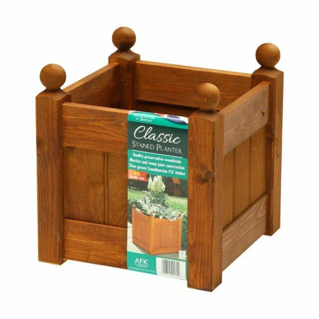 Classic Beech Stained Planter 390 3 Classic Beech Stained Planter 390