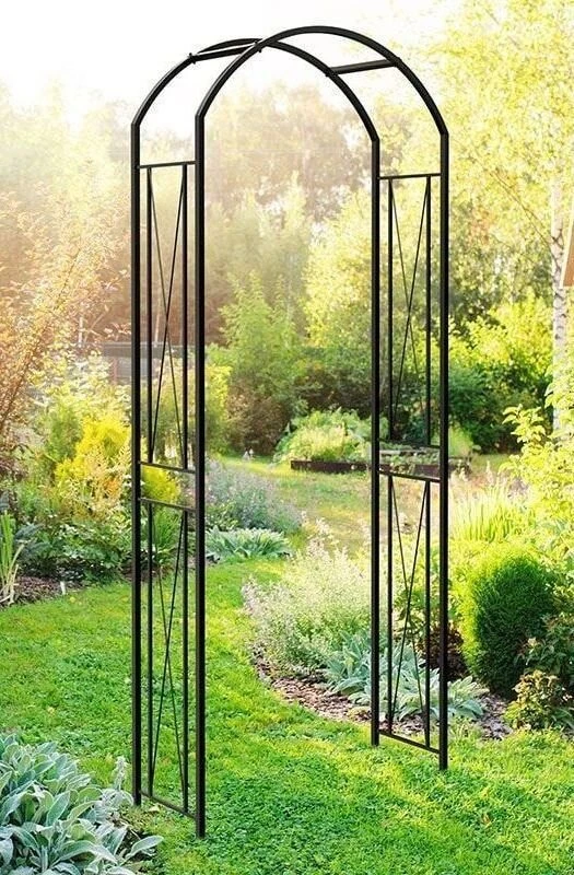GARDEN ARCH ROUND TOP BLACK PANACEA 3 GARDEN ARCH ROUND TOP BLACK PANACEA
